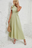 BOW ONE-SHOULDER BELTED DRESS_CWDMD1831