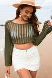 CREW NECK FLARED SLEEVES KNITTED COVER UPS_CWTSTL1073