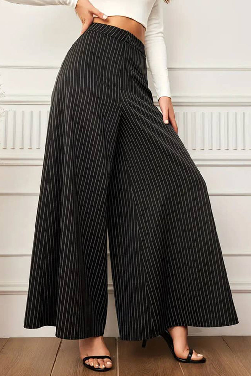 BUTTON-STRIPED BAGGY WIDE-LEG PANTS_CWBLP0680