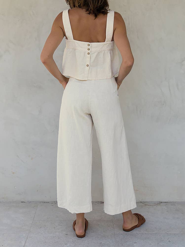 COTTON AND LINEN STRAIGHT PANTS_CWBLP0731