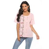 COTTON BREATHABLE LOOSE EMBROIDERED TOP_CWTBLS0658