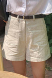 COTTON AND LINEN DOUBLE-POCKET SHORTS_CWBLP0742