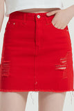 DENIM HIGH-WAISTED SKIRT WITH HIP WRAP_CWJSK0105