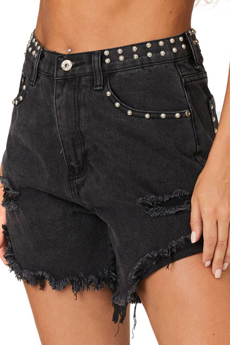 DENIM SHORTS WITH RIPPED RIVETS_CWJS0200