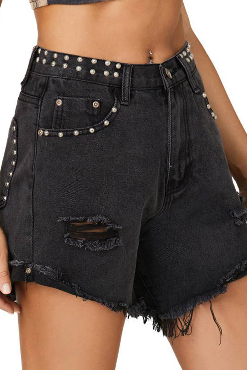 DENIM SHORTS WITH RIPPED RIVETS_CWJS0200