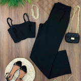 ADJUSTABLE HALTER PANTS TWO-PIECE SET_CWSTB0650