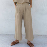 COTTON AND LINEN STRAIGHT PANTS_CWBLP0731