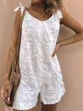 COTTON EMBROIDERED LACE-UP ROMPER_CWSJS0739