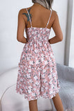 CASUAL FLORAL BOW WOODEN EAR EDGE HALTER DRESS_CWDSD2525