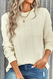 PATTERN KNITTED LONG SLEEVE BASIC SWEATER