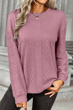 PATTERN KNITTED LONG SLEEVE BASIC SWEATER