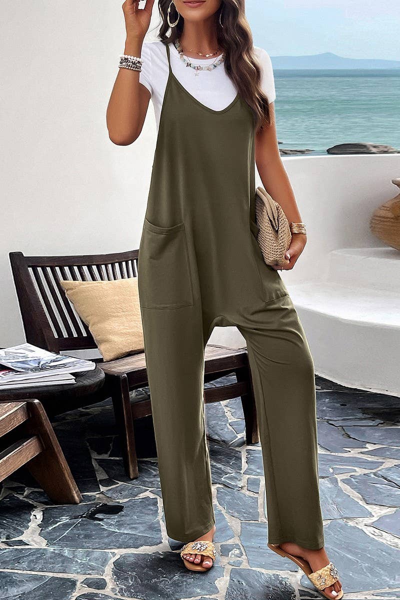 CASUAL SOLID COLOR SLIM FIT JUMPSUIT_CWSJS0310