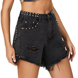 DENIM SHORTS WITH RIPPED RIVETS_CWJS0200