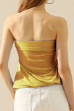 WOMENS BASIC SLEEVELESS PLEATED TUBE TOP