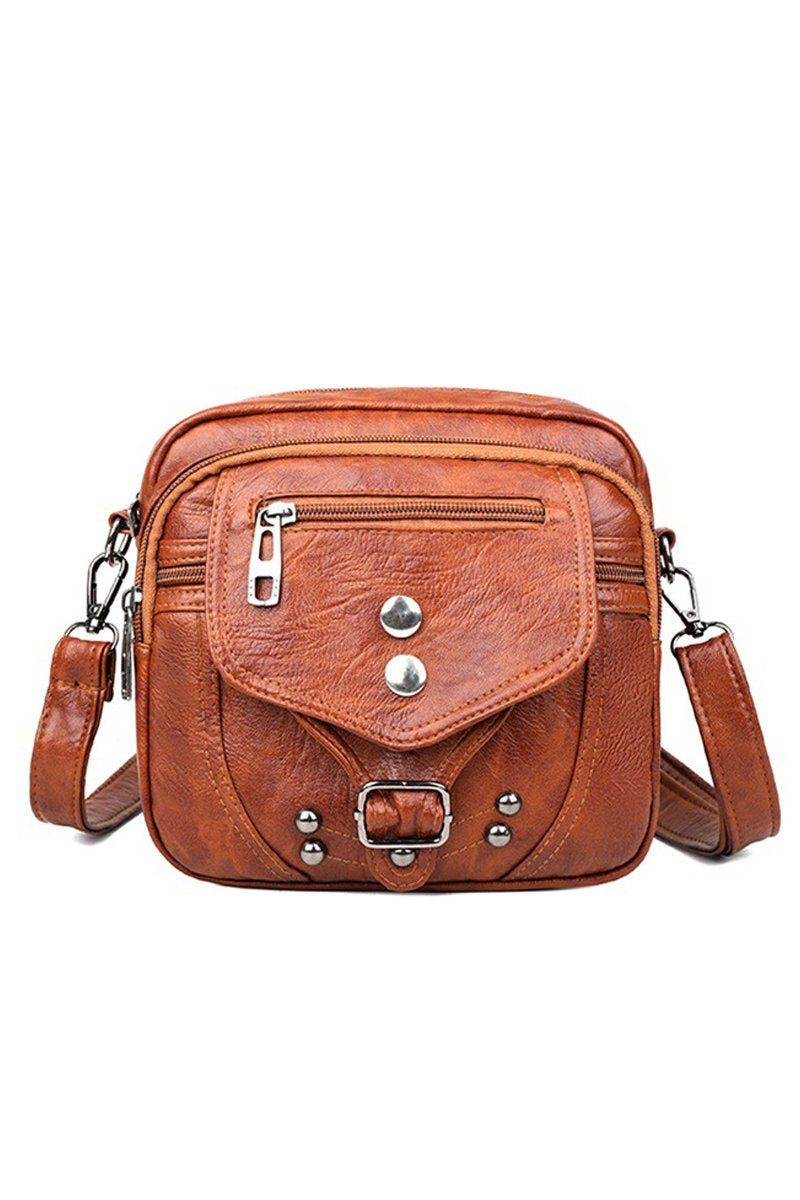 SOFT LEATHER ONE SHOULDER MESSENGER BAG