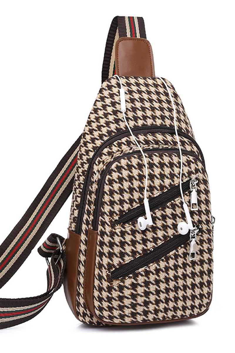 ONE SHOULDER CASUAL PLAID MESSENGER BAG