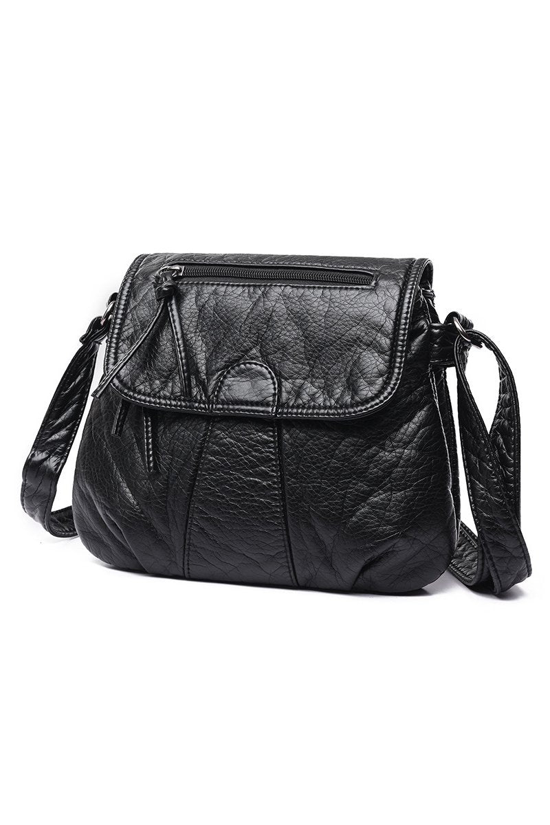 SINGLE SHOULDER WASHED DOUBLE LAYER BAG