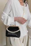 PEARL HANDLE SHELL CHAIN BAG