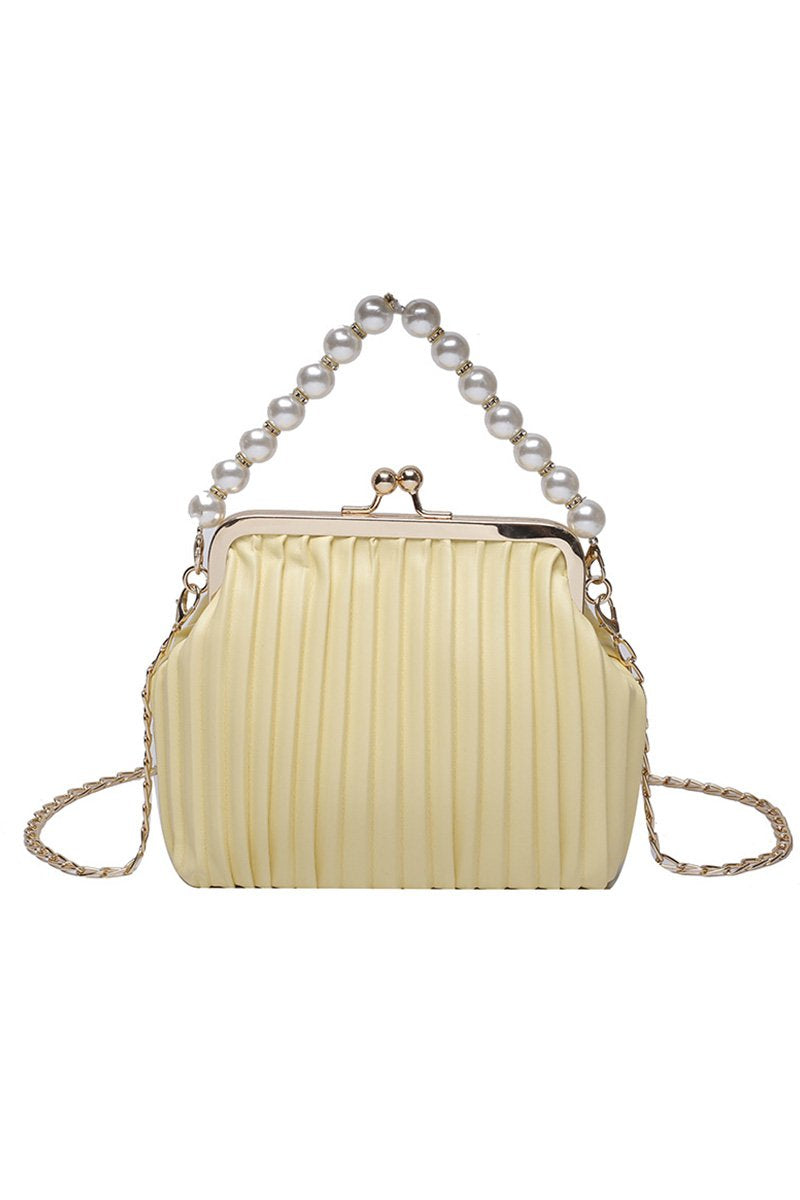 PEARL HANDLE SHELL CHAIN BAG