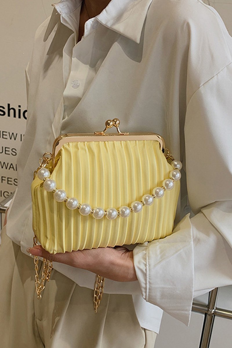 PEARL HANDLE SHELL CHAIN BAG