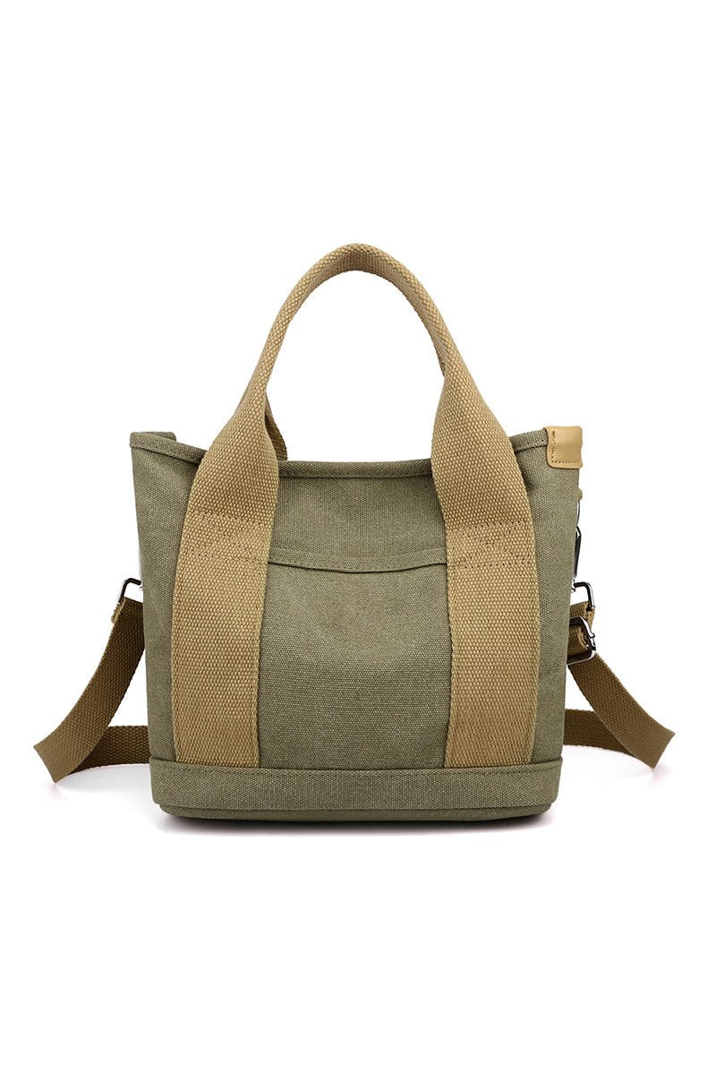 HANDLE LINE CANVAS CROSS BODY BAG