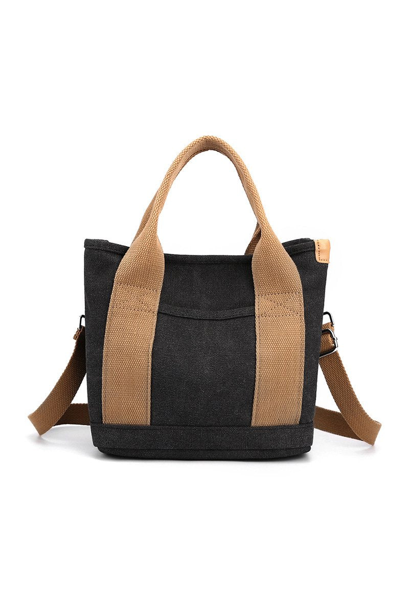 HANDLE LINE CANVAS CROSS BODY BAG