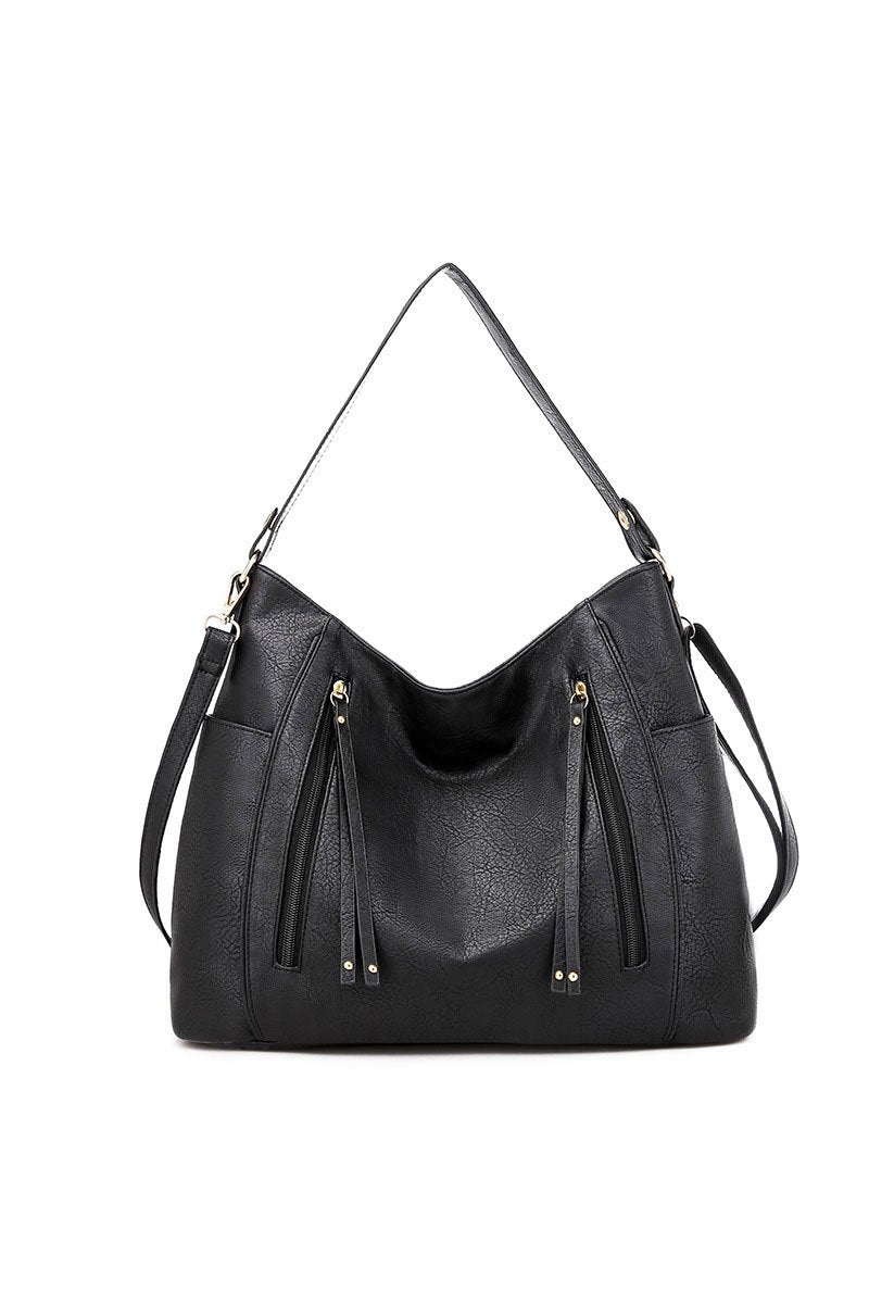 ZIP POCKET CROSS TOTE MULTI BAG