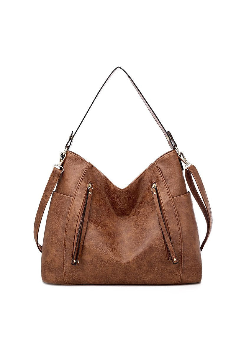 ZIP POCKET CROSS TOTE MULTI BAG