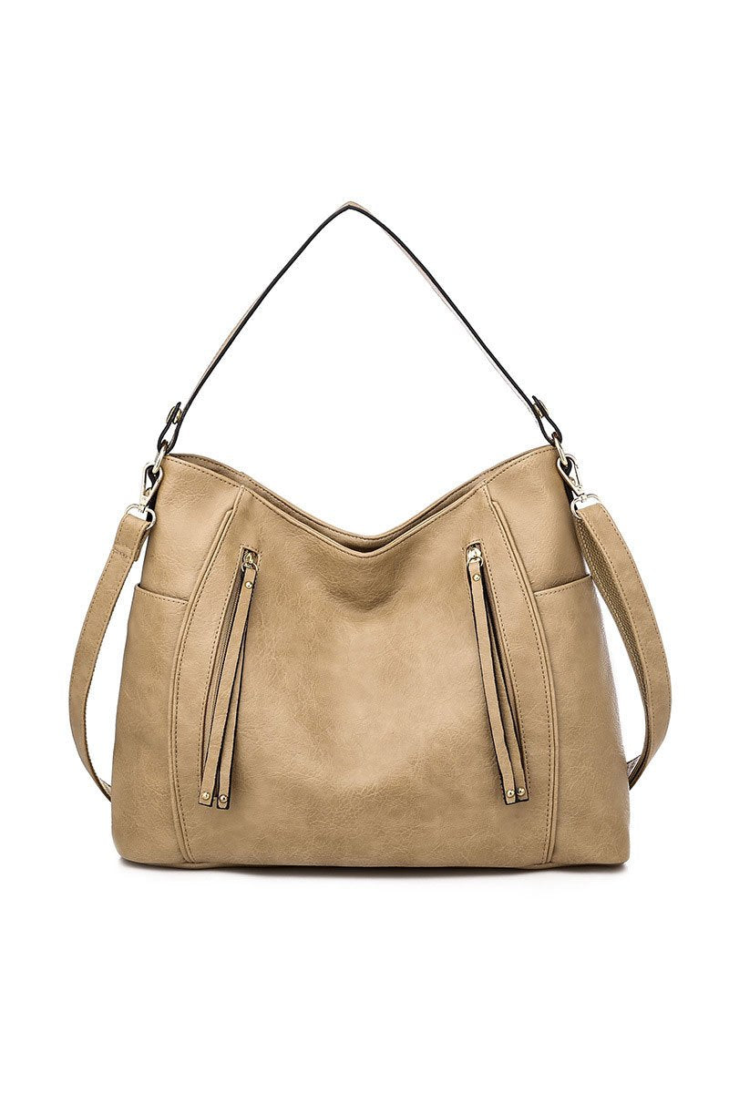 ZIP POCKET CROSS TOTE MULTI BAG