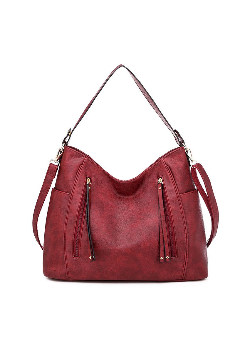 ZIP POCKET CROSS TOTE MULTI BAG