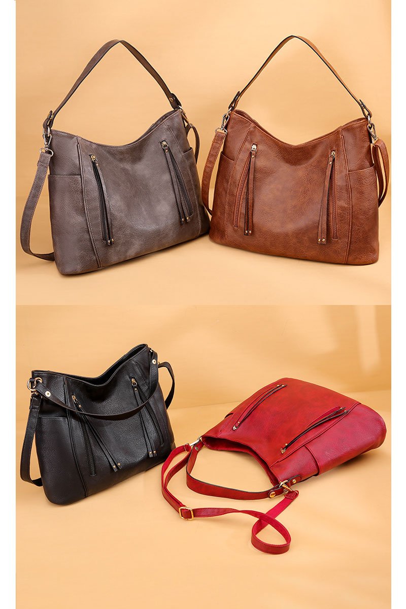 ZIP POCKET CROSS TOTE MULTI BAG