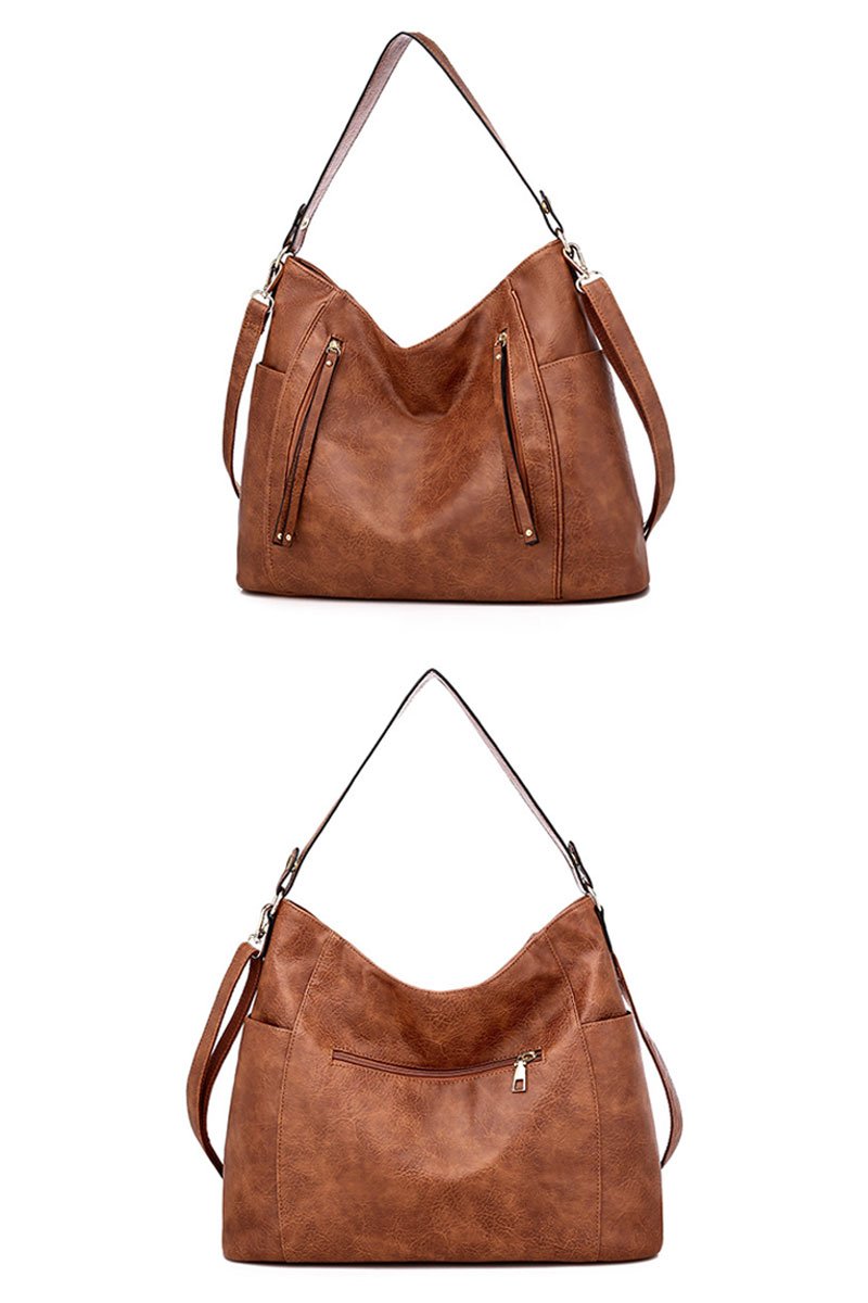 ZIP POCKET CROSS TOTE MULTI BAG