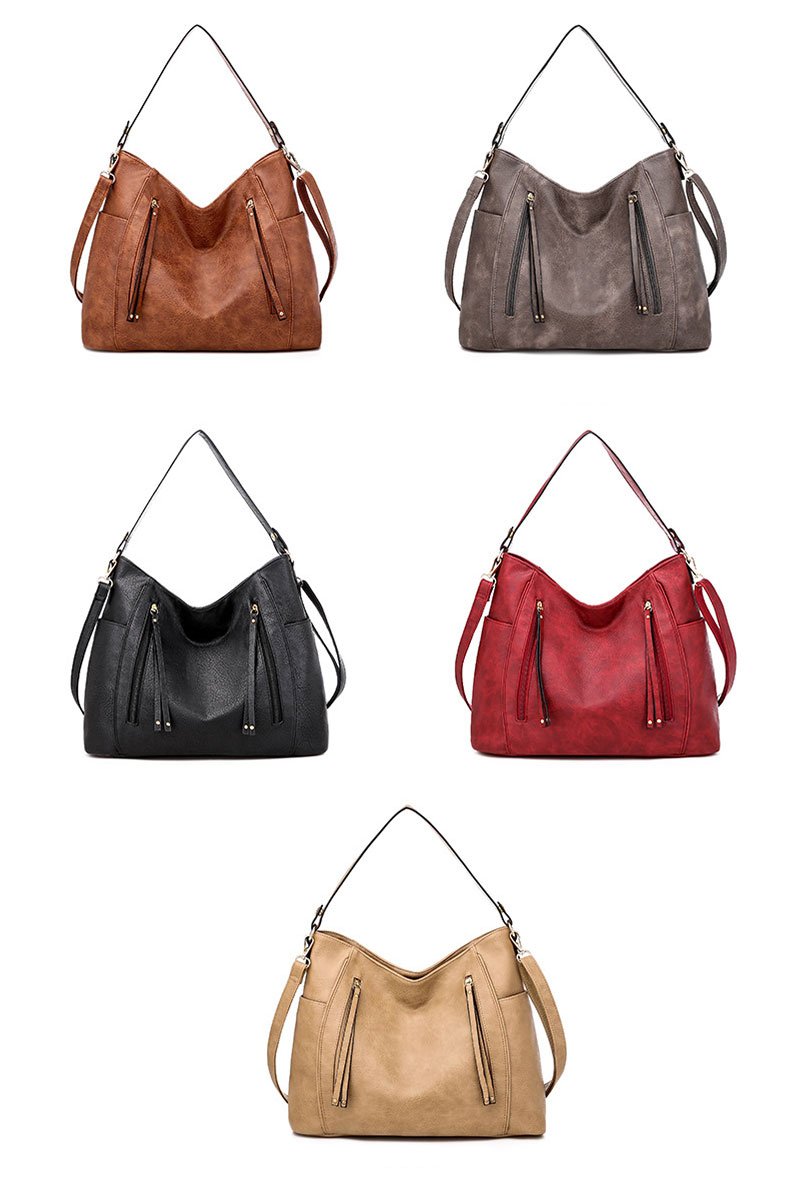 ZIP POCKET CROSS TOTE MULTI BAG