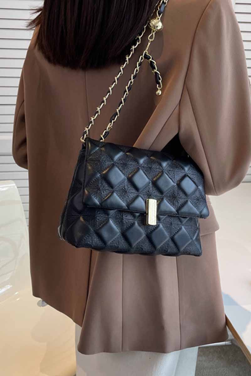 RHOMBIC TEXTURE CHAIN LARGE BAG CWAB0483