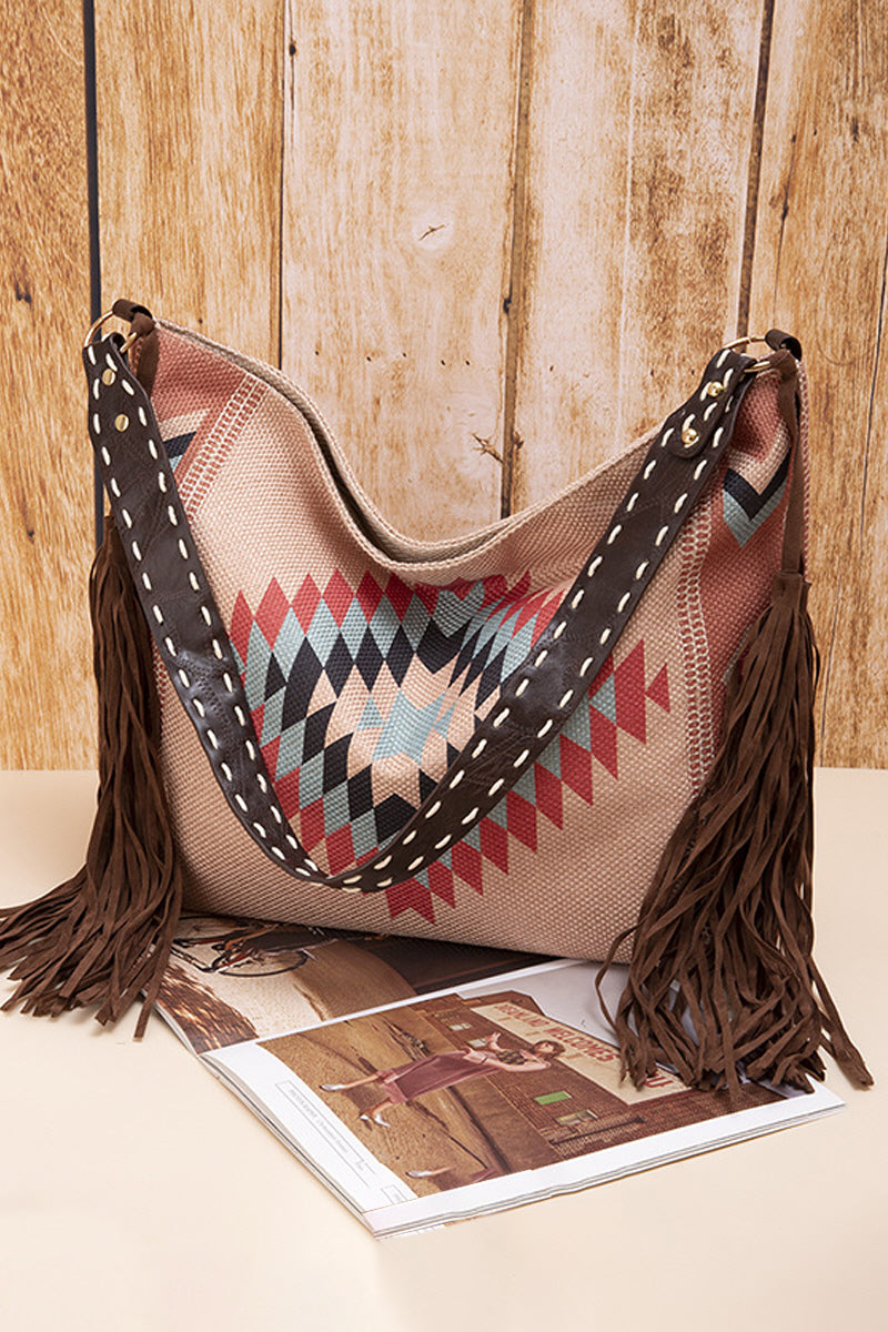 WOMEN ETHNIC RETRO HANDMADE TASSEL HANDBAG