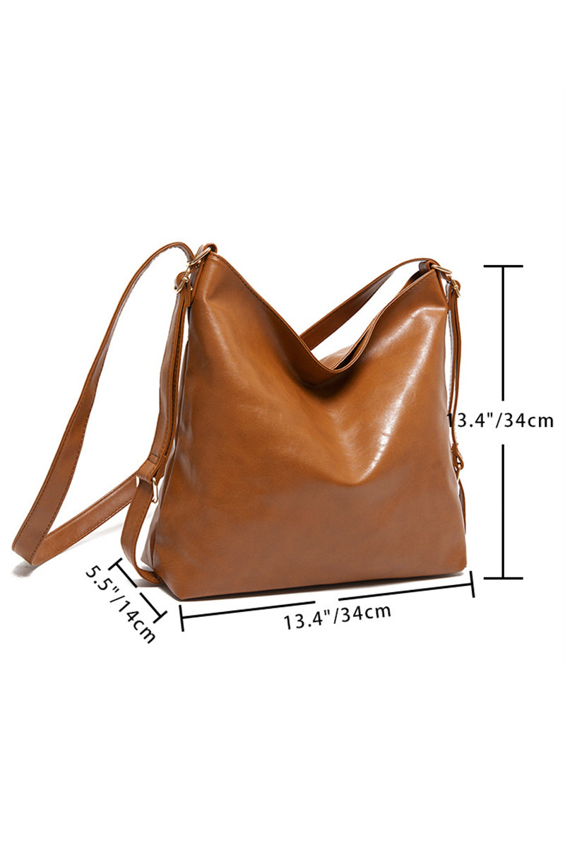 WOMEN RETRO PU HANDBAG BACKPACK