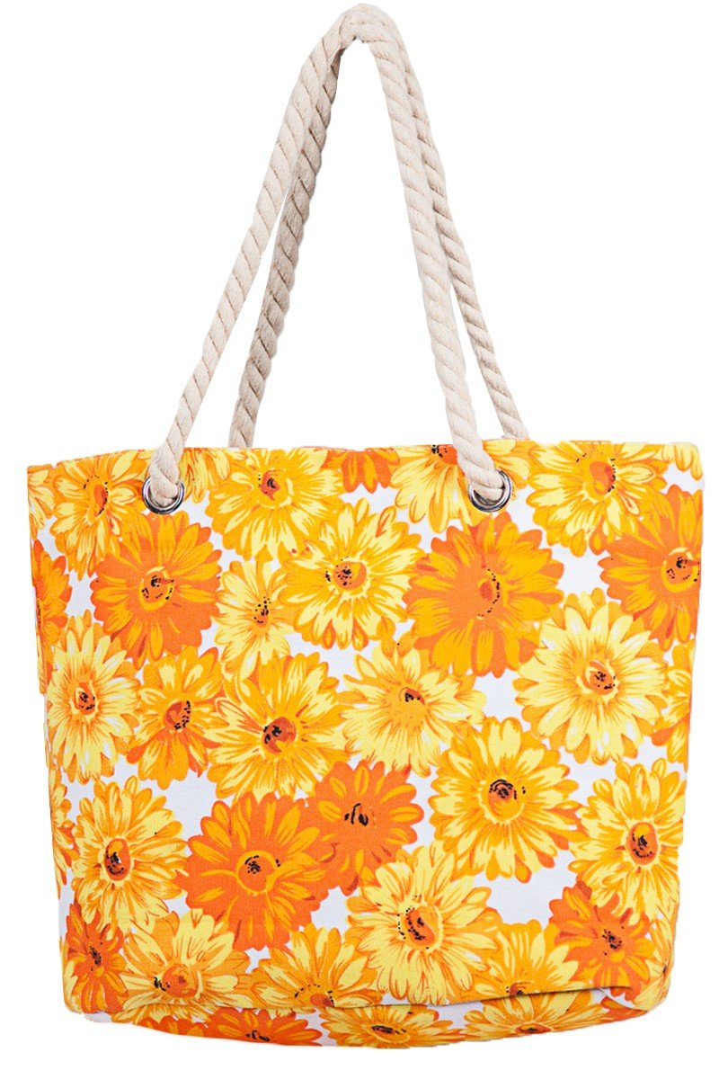 SUNFLOWERS PRINTED CASUAL BEACH BAGS