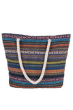 PATTERNED LINE TRENDY SHOPPER BEACH BAGS