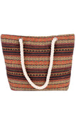 PATTERNED LINE TRENDY SHOPPER BEACH BAGS