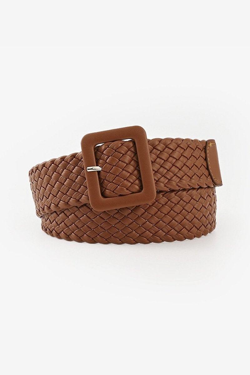 SQUARE BUCKLE QUILTED FASHION BELT