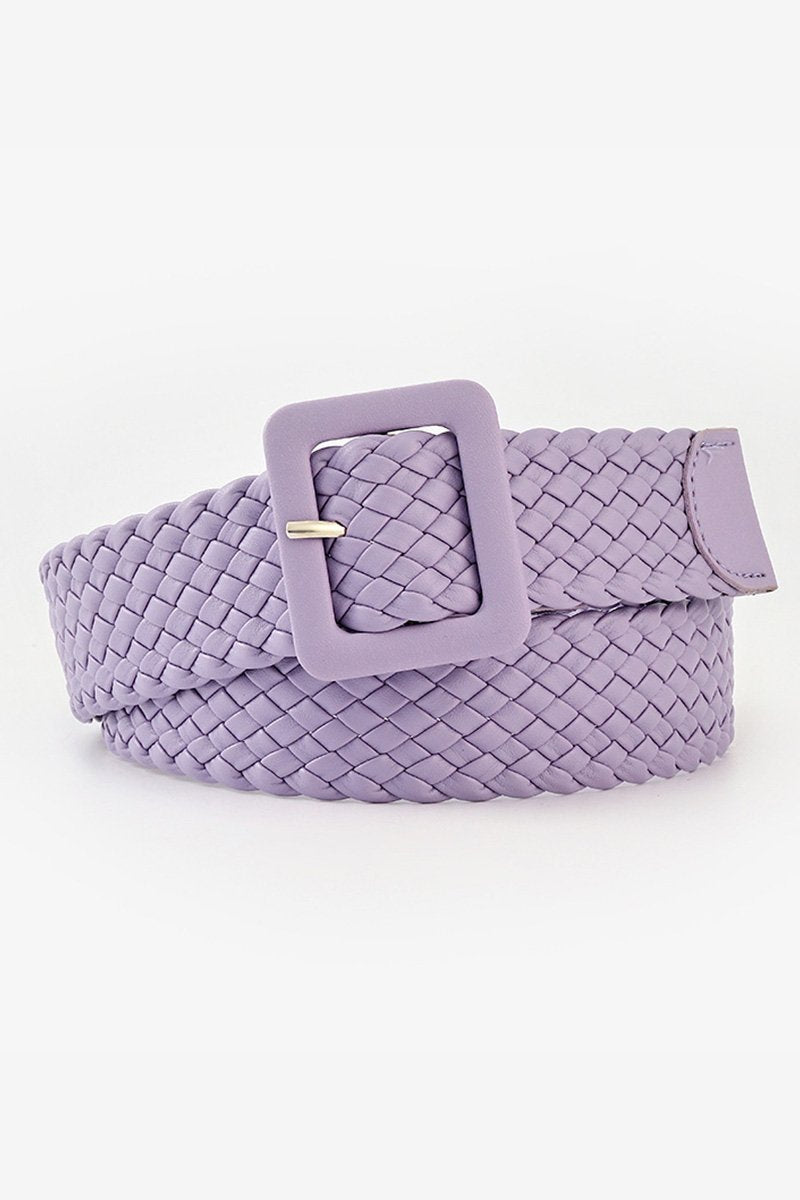 SQUARE BUCKLE QUILTED FASHION BELT