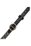 ROUND METAL BUCKLE QUILTING CASUAL BELT