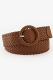 ROUND BUCKLE WOVEN BELT