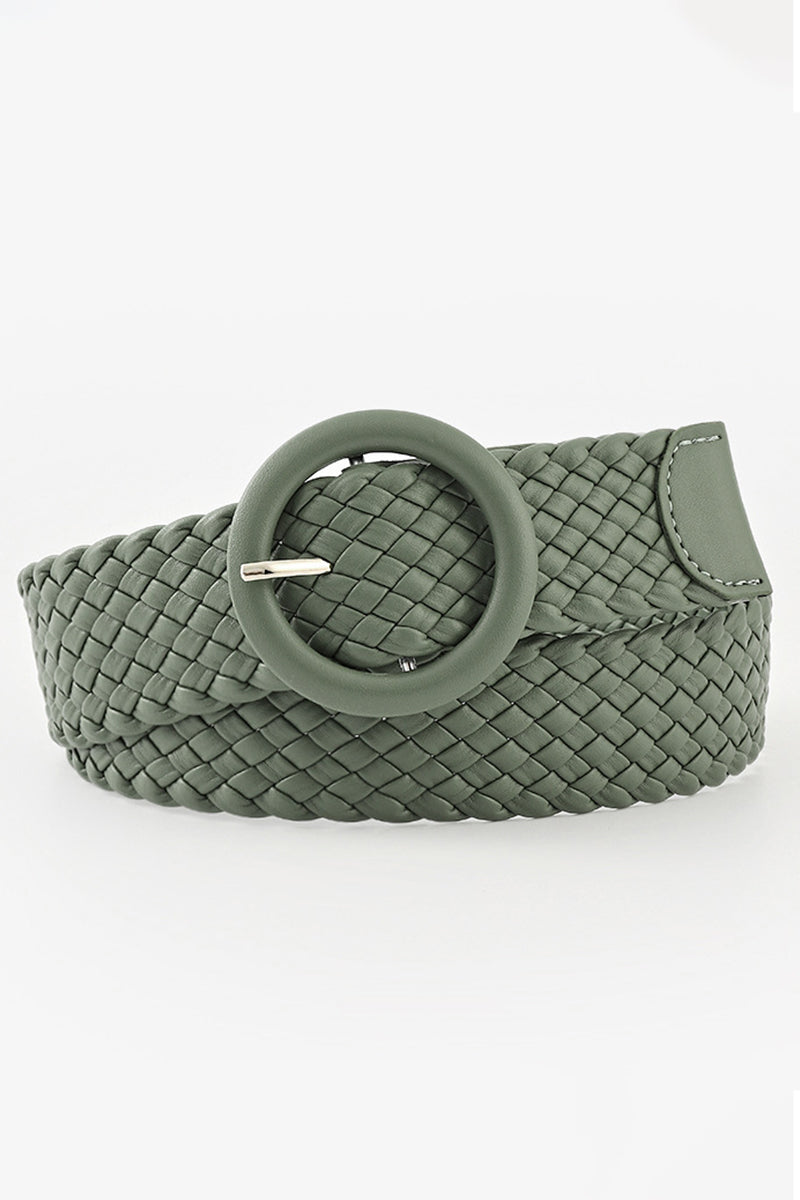 ROUND BUCKLE WOVEN BELT