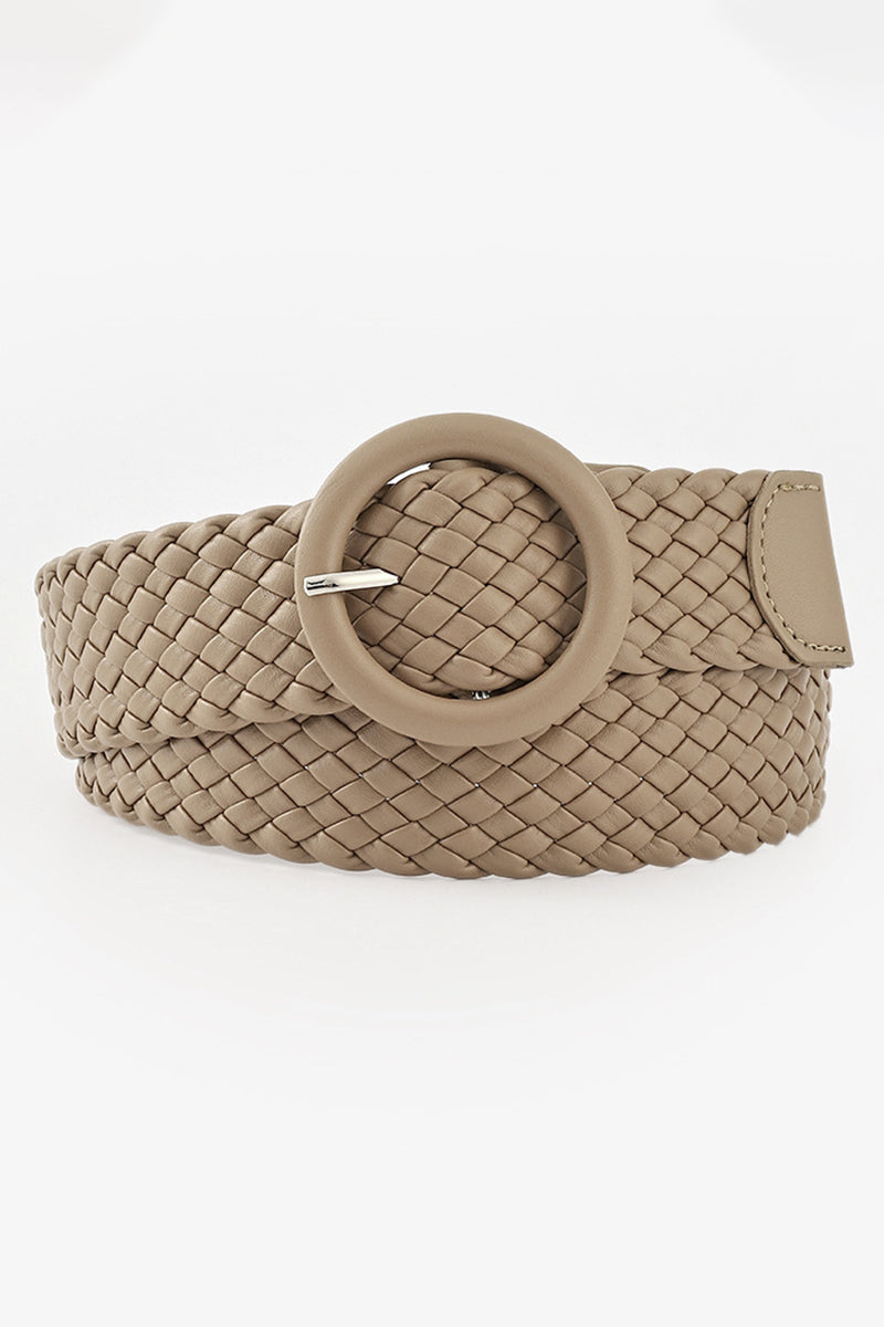 ROUND BUCKLE WOVEN BELT