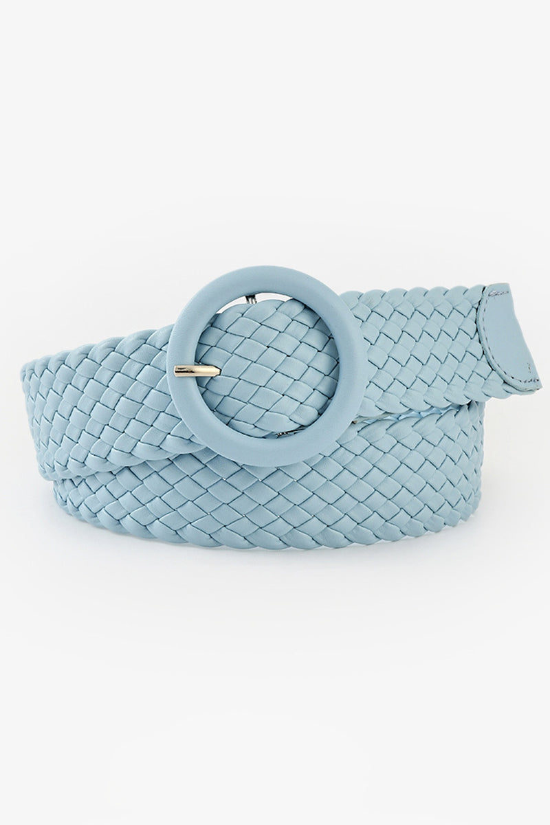 ROUND BUCKLE WOVEN BELT