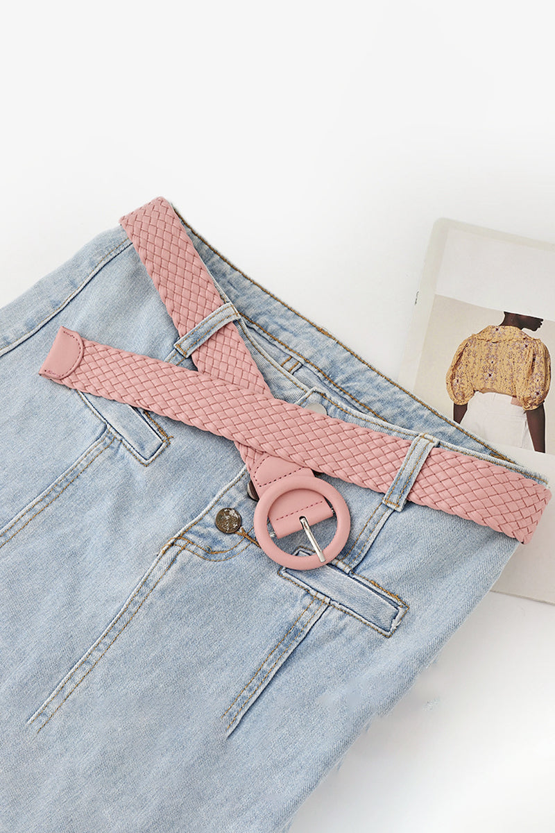 ROUND BUCKLE WOVEN BELT