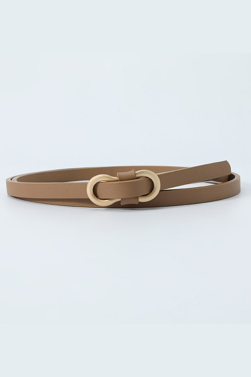 NUMBER BUCKLE SKINNY BELT