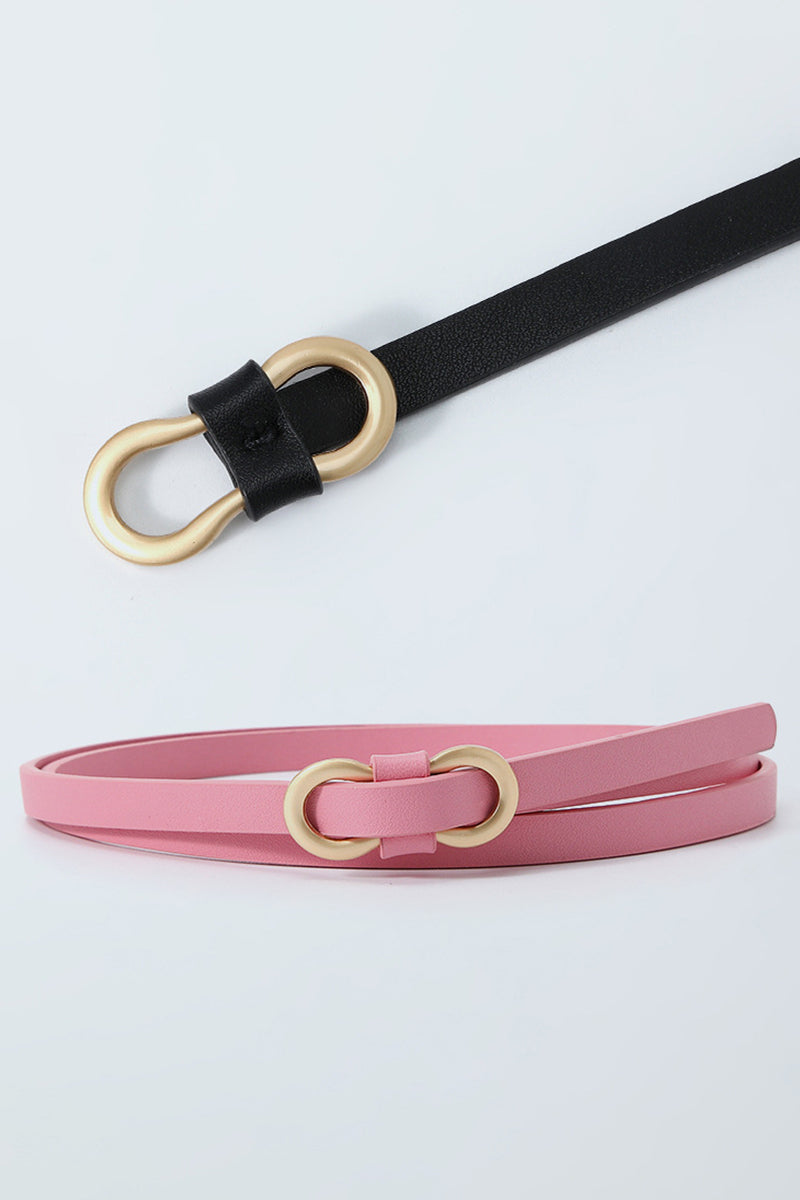 NUMBER BUCKLE SKINNY BELT