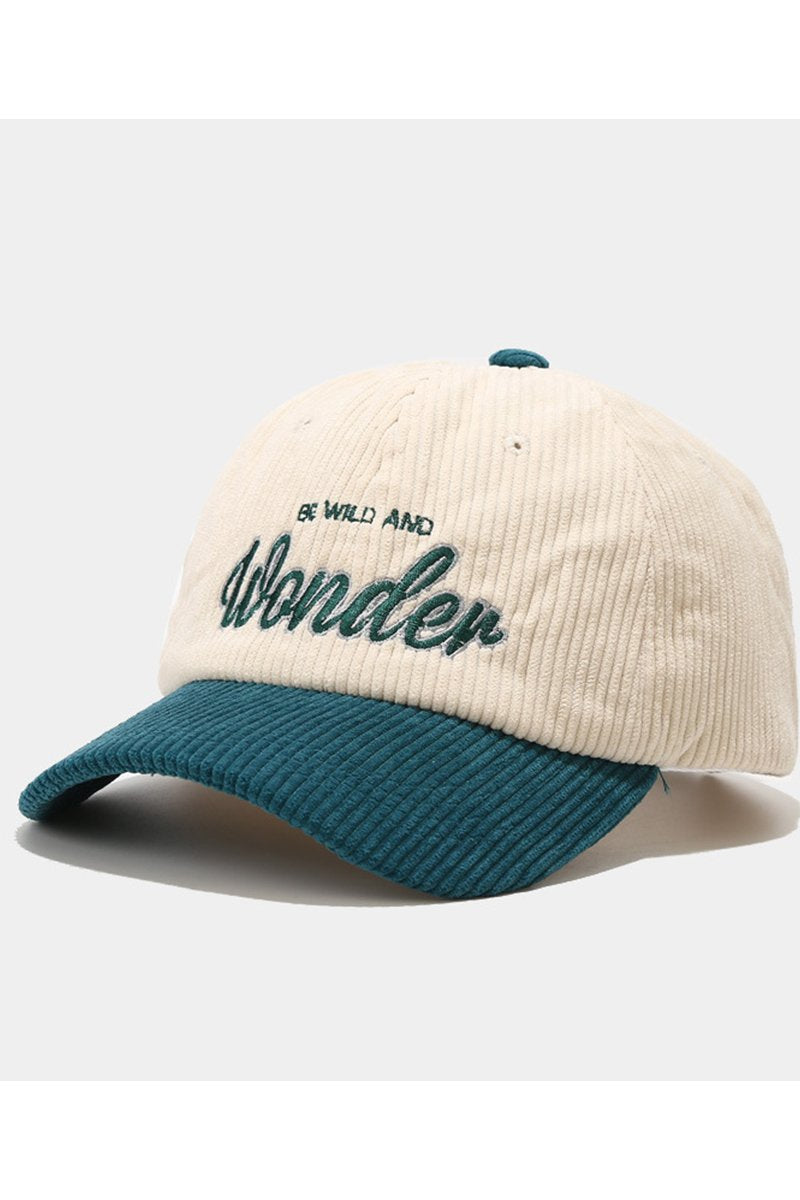 LETTERING CORDUROY CASUAL CAP